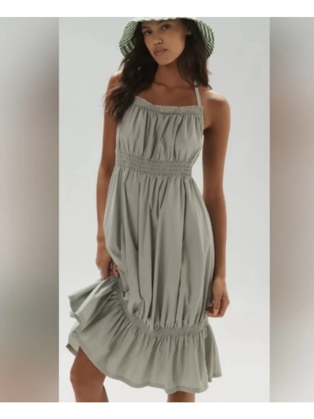 Daily Practice Anthro Midi Sundress with Smocked Waist
